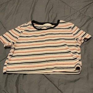 Striped tee crop top!